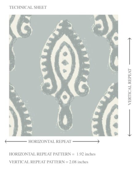 'Seashell Water' Textured Teardrop/ Paisley Block Print Wallpaper (Blue-Gray/ White) - Image 8