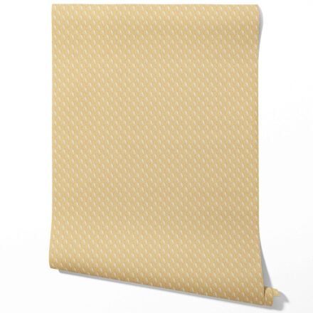 'Sun Dial' Textured Teardrop/ Paisley Block Print Wallpaper (Yellow/ White) - Image 2
