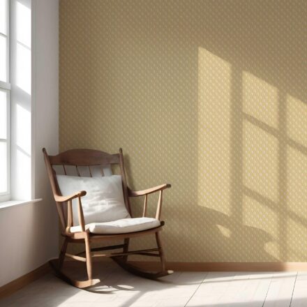'Sun Dial' Textured Teardrop/ Paisley Block Print Wallpaper (Yellow/ White) - Image 5