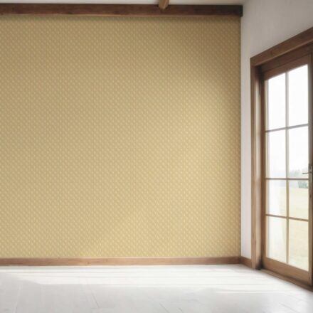 'Sun Dial' Textured Teardrop/ Paisley Block Print Wallpaper (Yellow/ White) - Image 7