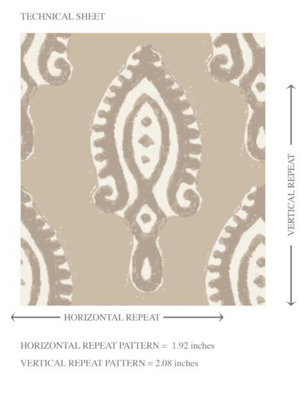 'Autumn Russet' Neutral Textured Teardrop/ Paisley Block Print Wallpaper (Beige/ Taupe/ Tan/ White) - Image 8