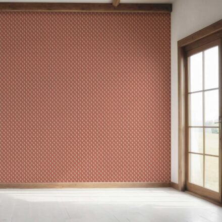 'Brick Paver' Textured Teardrop/ Paisley Block Print Wallpaper (Red/ White) - Image 7