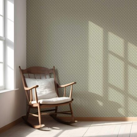 'Wisterias' Textured Teardrop/ Paisley Block Print Wallpaper (Olive Green/ White) - Image 5
