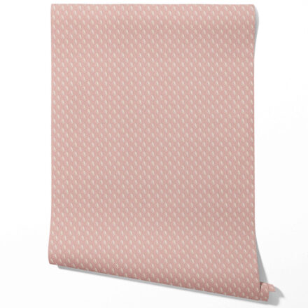 'Heather Mist' Textured Teardrop/ Paisley Block Print Wallpaper (Rose Pink/ White) - Image 2