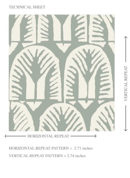 'Dawn Glow' Geometric Scallops Floral Wallpaper (Green-Gray/ White) - Image 8