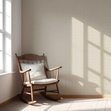 'Marinha' Neutral Geometric Scallops Floral Wallpaper (Stone Beige/ White) - Image 5