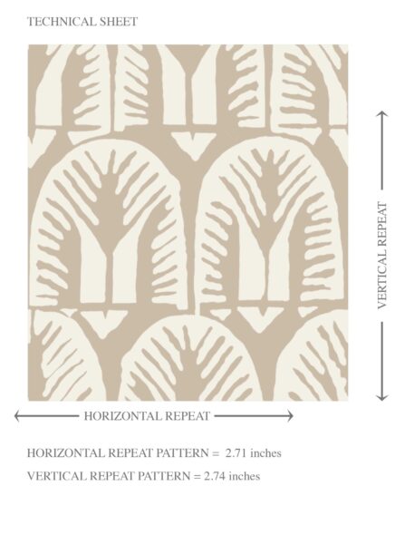 'Marinha' Neutral Geometric Scallops Floral Wallpaper (Stone Beige/ White) - Image 8
