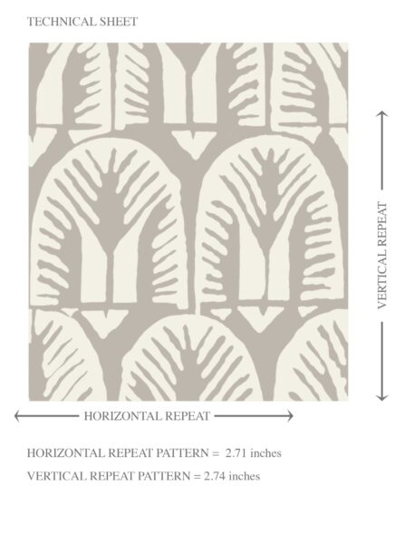'First Dawn' Neutral Geometric Scallops Floral Wallpaper (Beige/ Greige) - Image 8