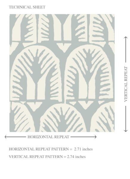 'Beach Comber' Geometric Scallops Floral Wallpaper (Duck Egg Blue/ White) - Image 8