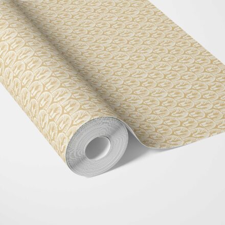 'Rush Hour' Geometric Scallops Floral Wallpaper (Yellow/ White)