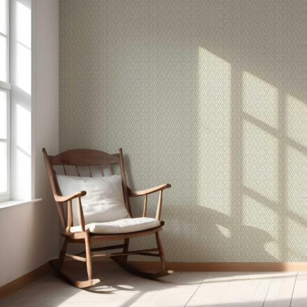 'Clairvoyant' Geometric Scallops Floral Wallpaper (Olive Green/ White) - Image 5