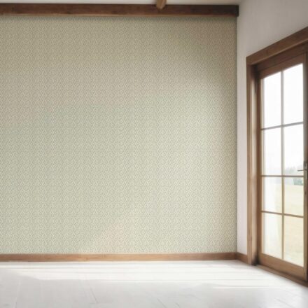 'Clairvoyant' Geometric Scallops Floral Wallpaper (Olive Green/ White) - Image 7
