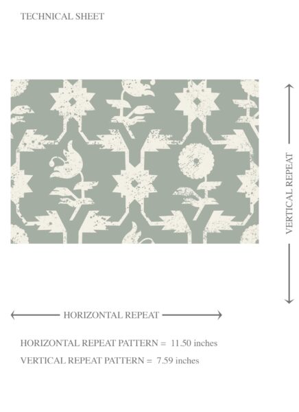 'Basal' Modern Floral/ Botanical Wallpaper (Green-Gray/ White) - Image 8