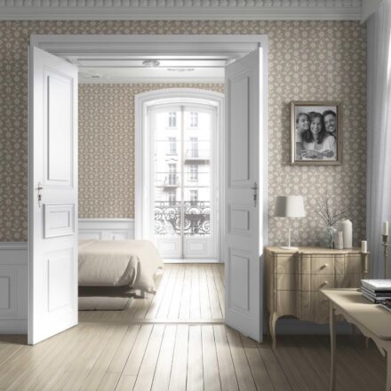'Clementine' Neutral Toned Modern Floral/ Botanical Wallpaper (Beige/ White) - Image 4