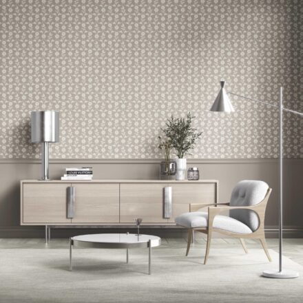 'Mystical Manor' Neutral Toned Modern Floral/ Botanical Wallpaper (Gray/ Greige/ White) - Image 2