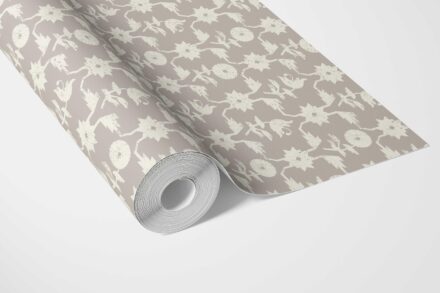 'Mystical Manor' Neutral Toned Modern Floral/ Botanical Wallpaper (Gray/ Greige/ White) - Image 3