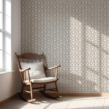 'Mystical Manor' Neutral Toned Modern Floral/ Botanical Wallpaper (Gray/ Greige/ White) - Image 5