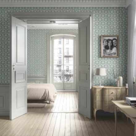 'Carefree Breeze' Modern Floral Botanical Wallpaper (Duck Egg Blue/ White) - Image 4