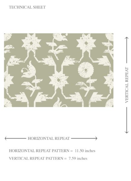 'Bergamot' Modern Floral Botanical Wallpaper (Khaki Green/ White) - Image 8