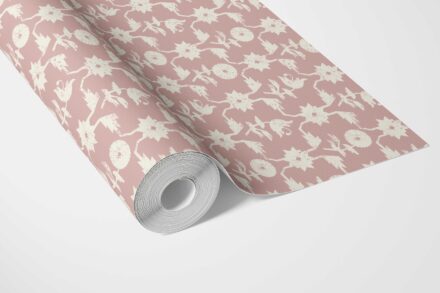 'Lychee' Modern Floral Botanical Wallpaper (Pink/ White) - Image 3