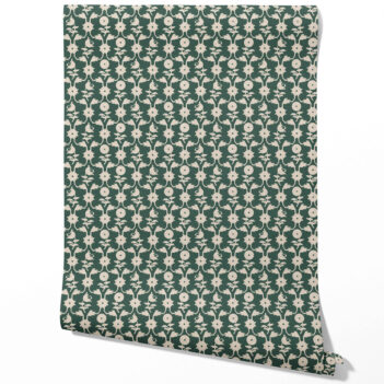 'Bosc Pear' Modern Floral Botanical Wallpaper (Green/ Beige)