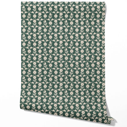'Bosc Pear' Modern Floral Botanical Wallpaper (Green/ Beige)