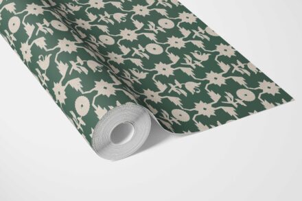 'Bosc Pear' Modern Floral Botanical Wallpaper (Green/ Beige) - Image 3