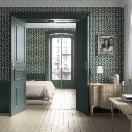 'Bosc Pear' Modern Floral Botanical Wallpaper (Green/ Beige) - Image 4