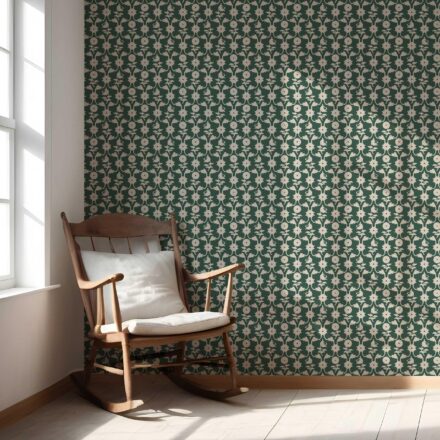 'Bosc Pear' Modern Floral Botanical Wallpaper (Green/ Beige) - Image 5