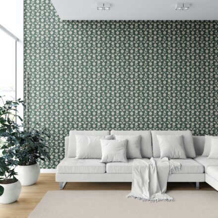'Bosc Pear' Modern Floral Botanical Wallpaper (Green/ Beige) - Image 6