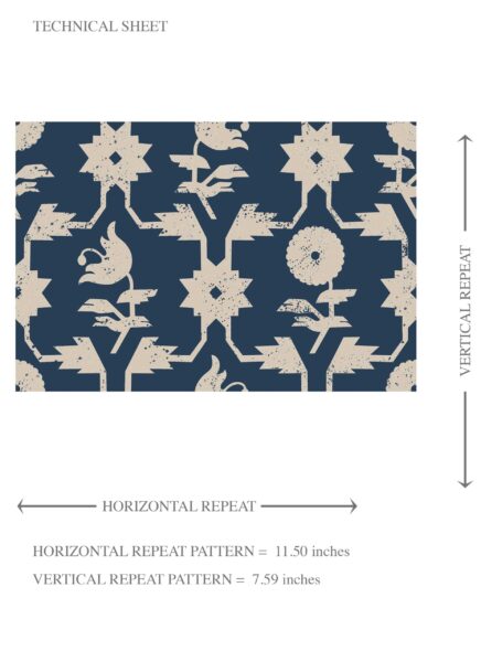 'Debo' Modern Floral Botanical Wallpaper (Navy Blue/ Beige) - Image 8