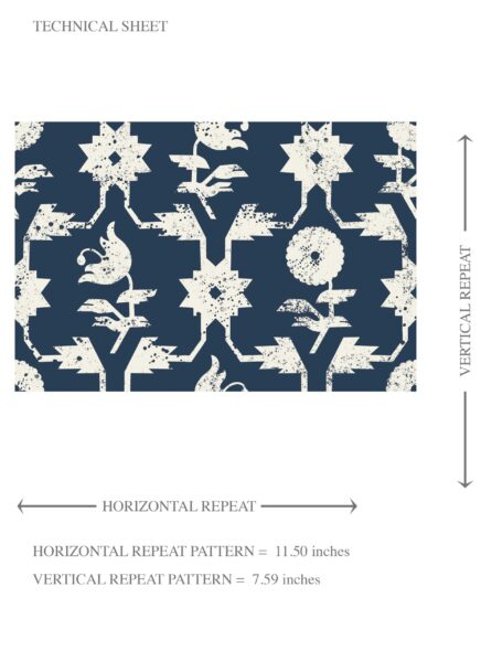 'Peeping Pearl' Modern Floral Botanical Wallpaper (Navy Blue/ White) - Image 8