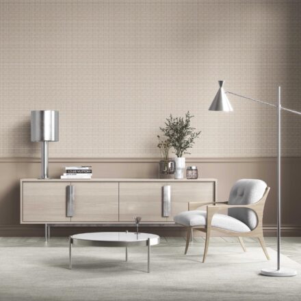 'Laite' Textured Shibori Effect Striped Wallpaper (Beige/ Greige/ White) - Image 3