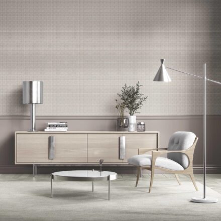 'Desert Pendant' Textured Shibori Effect Striped Wallpaper (Gray/ White) - Image 3