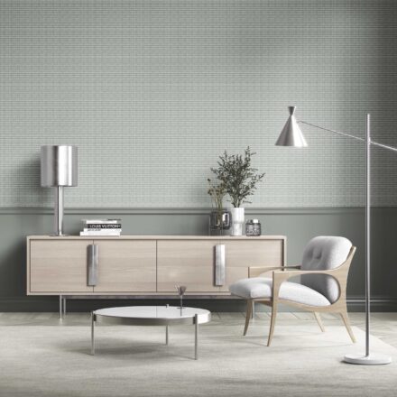 'Corsair' Textured Shibori Effect Striped Wallpaper (Sage Gray/ White) - Image 3