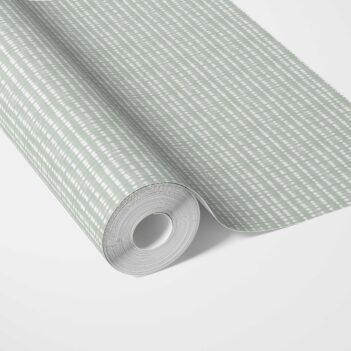 'Fearless' Textured Shibori Effect Striped Wallpaper (Green/ White)