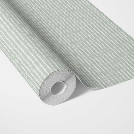 'Fearless' Textured Shibori Effect Striped Wallpaper (Green/ White)