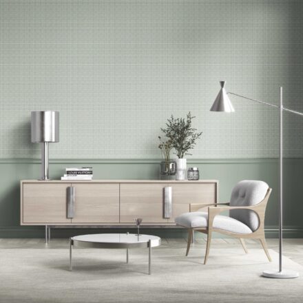 'Fearless' Textured Shibori Effect Striped Wallpaper (Green/ White) - Image 3