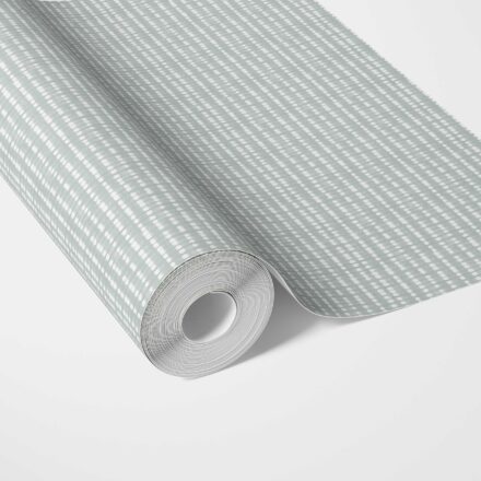 'Osiris Clay' Textured Shibori Effect Striped Wallpaper (Blue/ White)