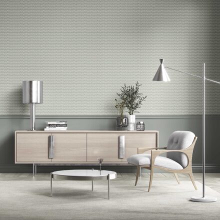'Pristine' Modern Neutral-Toned/ Micro-Patterned Wallpaper (Sage Gray) - Image 3