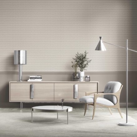 'Furling Fossil' Modern Neutral-Toned/ Micro-Patterned Wallpaper (Gray/ Greige) - Image 3