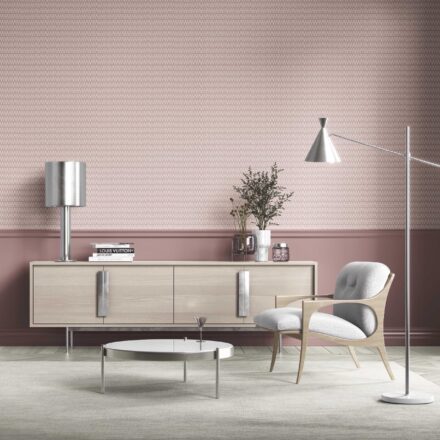 'San Pasquel' Modern Geometric Micro-Print Wallpaper (Pink/ White) - Image 3