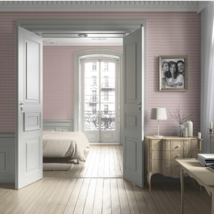 'San Pasquel' Modern Geometric Micro-Print Wallpaper (Pink/ White) - Image 4