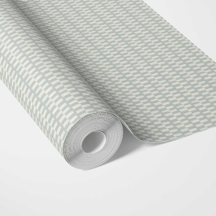 'Fiore' Modern Geometric Micro-Print Wallpaper (Duck Egg Blue/ White)