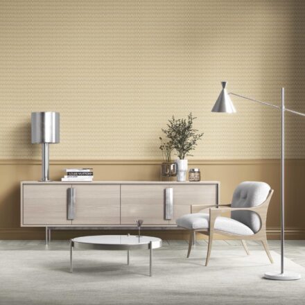 'Samba' Modern Geometric Micro-Print Wallpaper (Yellow/ White) - Image 3