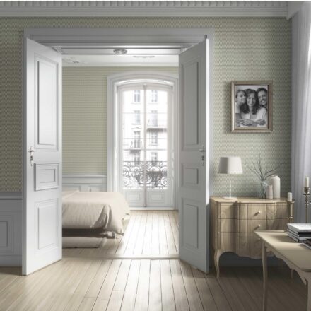 'Salamander' Modern Geometric Micro-Print Wallpaper (Light Olive Green) - Image 4