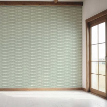 'Meteor' Small-Scale Geometric Print Wallpaper (Sage Green/ White) - Image 7