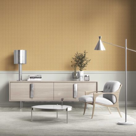 'Ravish' Small-Scale Geometric Print Wallpaper (Yellow/ White) - Image 3
