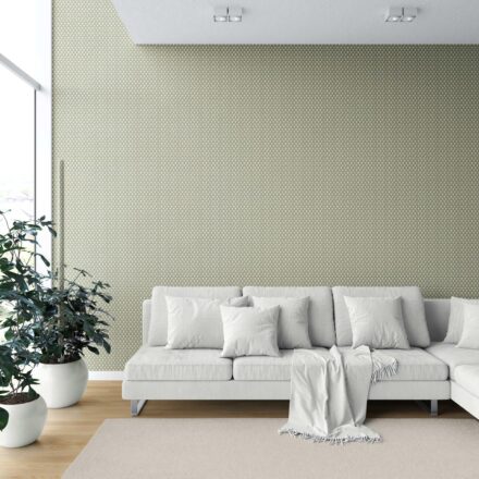 'Briar' Small-Scale Geometric Print Wallpaper (Olive Green/ White) - Image 6