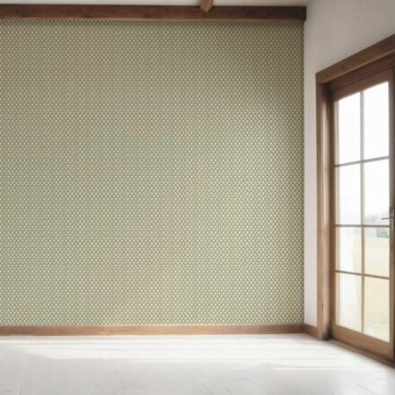 'Briar' Small-Scale Geometric Print Wallpaper (Olive Green/ White) - Image 7
